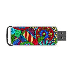 Pop Art Paisley Flowers Ornaments Multicolored 2 Portable Usb Flash (one Side) by EDDArt