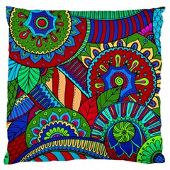 Pop Art Paisley Flowers Ornaments Multicolored 2 Standard Flano Cushion Case (two Sides)