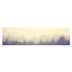 Cloudy Foggy Forest With Pine Trees Satin Scarf (oblong) by genx