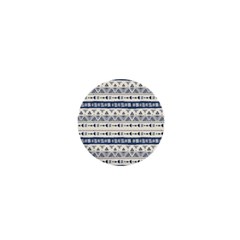 Native American Ornaments Watercolor Pattern Blue 1  Mini Buttons by EDDArt