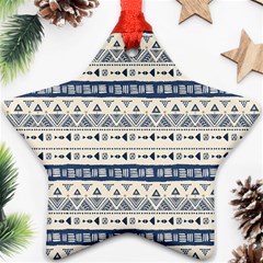 Native American Ornaments Watercolor Pattern Blue Ornament (star) by EDDArt