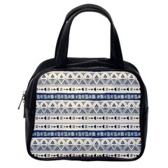 Native American Ornaments Watercolor Pattern Blue Classic Handbags (one Side) by EDDArt