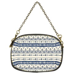 Native American Ornaments Watercolor Pattern Blue Chain Purses (one Side)  by EDDArt