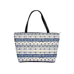 Native American Ornaments Watercolor Pattern Blue Shoulder Handbags by EDDArt