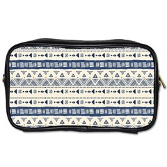 Native American Ornaments Watercolor Pattern Blue Toiletries Bags by EDDArt