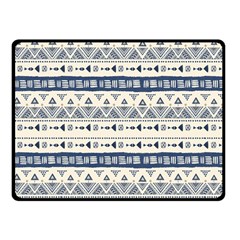 Native American Ornaments Watercolor Pattern Blue Fleece Blanket (small) by EDDArt