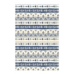 Native American Ornaments Watercolor Pattern Blue Shower Curtain 48  X 72  (small)  by EDDArt