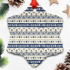 Native American Ornaments Watercolor Pattern Blue Ornament (snowflake) by EDDArt