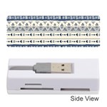 Native American Ornaments Watercolor Pattern Blue Memory Card Reader (Stick) Front