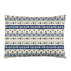 Native American Ornaments Watercolor Pattern Blue Pillow Case (two Sides) by EDDArt