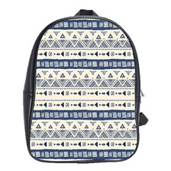 Native American Ornaments Watercolor Pattern Blue School Bag (xl) by EDDArt