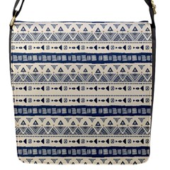 Native American Ornaments Watercolor Pattern Blue Flap Messenger Bag (s) by EDDArt