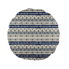 Native American Ornaments Watercolor Pattern Blue Standard 15  Premium Flano Round Cushions by EDDArt