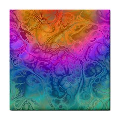 Fractal Batik Art Hippie Rainboe Colors 1 Tile Coasters by EDDArt