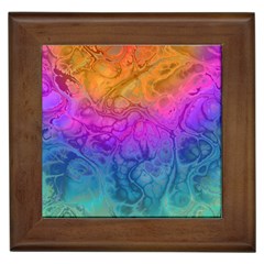 Fractal Batik Art Hippie Rainboe Colors 1 Framed Tiles by EDDArt