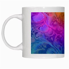 Fractal Batik Art Hippie Rainboe Colors 1 White Mugs by EDDArt