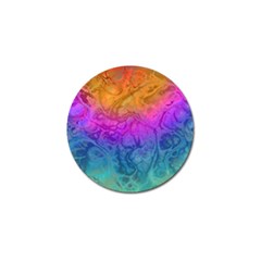 Fractal Batik Art Hippie Rainboe Colors 1 Golf Ball Marker by EDDArt