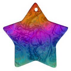 Fractal Batik Art Hippie Rainboe Colors 1 Star Ornament (two Sides) by EDDArt