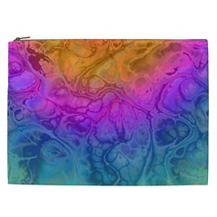 Fractal Batik Art Hippie Rainboe Colors 1 Cosmetic Bag (xxl) by EDDArt