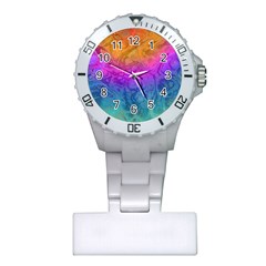 Fractal Batik Art Hippie Rainboe Colors 1 Plastic Nurses Watch by EDDArt