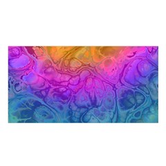 Fractal Batik Art Hippie Rainboe Colors 1 Satin Shawl by EDDArt