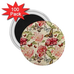 Watercolor Vintage Flowers Butterflies Lace 1 2 25  Magnets (100 Pack)  by EDDArt