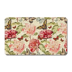 Watercolor Vintage Flowers Butterflies Lace 1 Magnet (rectangular) by EDDArt