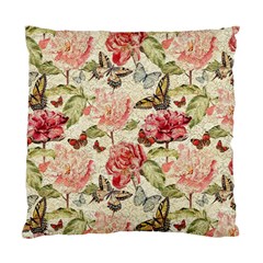 Watercolor Vintage Flowers Butterflies Lace 1 Standard Cushion Case (two Sides) by EDDArt