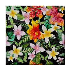 Tropical Flowers Butterflies 1 Tile Coasters by EDDArt