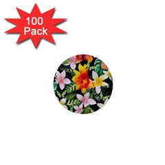 Tropical Flowers Butterflies 1 1  Mini Buttons (100 Pack) 