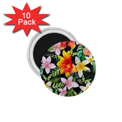 Tropical Flowers Butterflies 1 1 75  Magnets (10 Pack)  by EDDArt