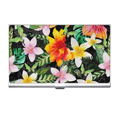 Tropical Flowers Butterflies 1 Business Card Holders by EDDArt