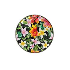 Tropical Flowers Butterflies 1 Hat Clip Ball Marker (4 Pack) by EDDArt