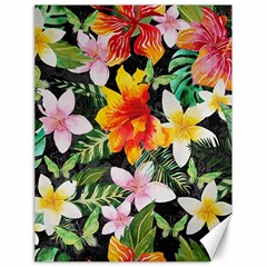 Tropical Flowers Butterflies 1 Canvas 18  X 24   by EDDArt