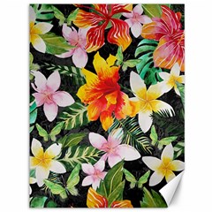 Tropical Flowers Butterflies 1 Canvas 36  X 48   by EDDArt