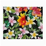 Tropical Flowers Butterflies 1 Small Glasses Cloth (2-Side) Front