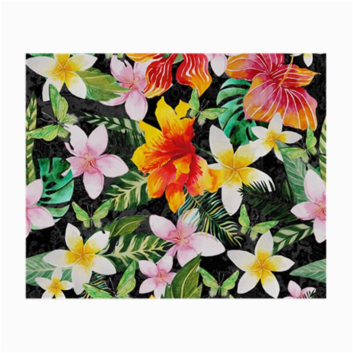 Tropical Flowers Butterflies 1 Small Glasses Cloth (2-Side)