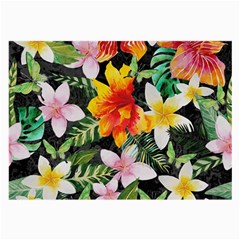 Tropical Flowers Butterflies 1 Large Glasses Cloth (2-side) by EDDArt