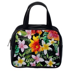 Tropical Flowers Butterflies 1 Classic Handbags (one Side) by EDDArt