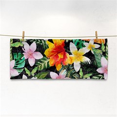 Tropical Flowers Butterflies 1 Hand Towel by EDDArt