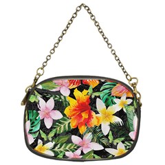 Tropical Flowers Butterflies 1 Chain Purses (two Sides)  by EDDArt