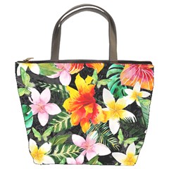 Tropical Flowers Butterflies 1 Bucket Bags by EDDArt