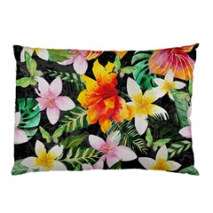 Tropical Flowers Butterflies 1 Pillow Case by EDDArt