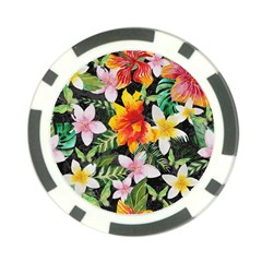 Tropical Flowers Butterflies 1 Poker Chip Card Guard (10 Pack) by EDDArt