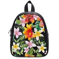 Tropical Flowers Butterflies 1 School Bag (small) by EDDArt