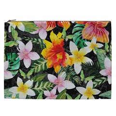 Tropical Flowers Butterflies 1 Cosmetic Bag (xxl) by EDDArt