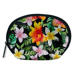 Tropical Flowers Butterflies 1 Accessory Pouches (medium)  by EDDArt