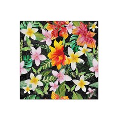 Tropical Flowers Butterflies 1 Satin Bandana Scarf by EDDArt