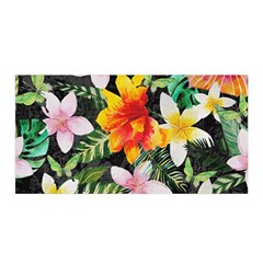 Tropical Flowers Butterflies 1 Satin Wrap by EDDArt