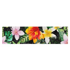 Tropical Flowers Butterflies 1 Satin Scarf (oblong) by EDDArt